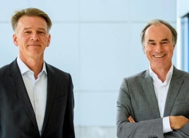 Luc Leroy ny VD och Paul Hesselink avgående VD och från 2024 strategisk rådgivare, Kiwa-koncernen.