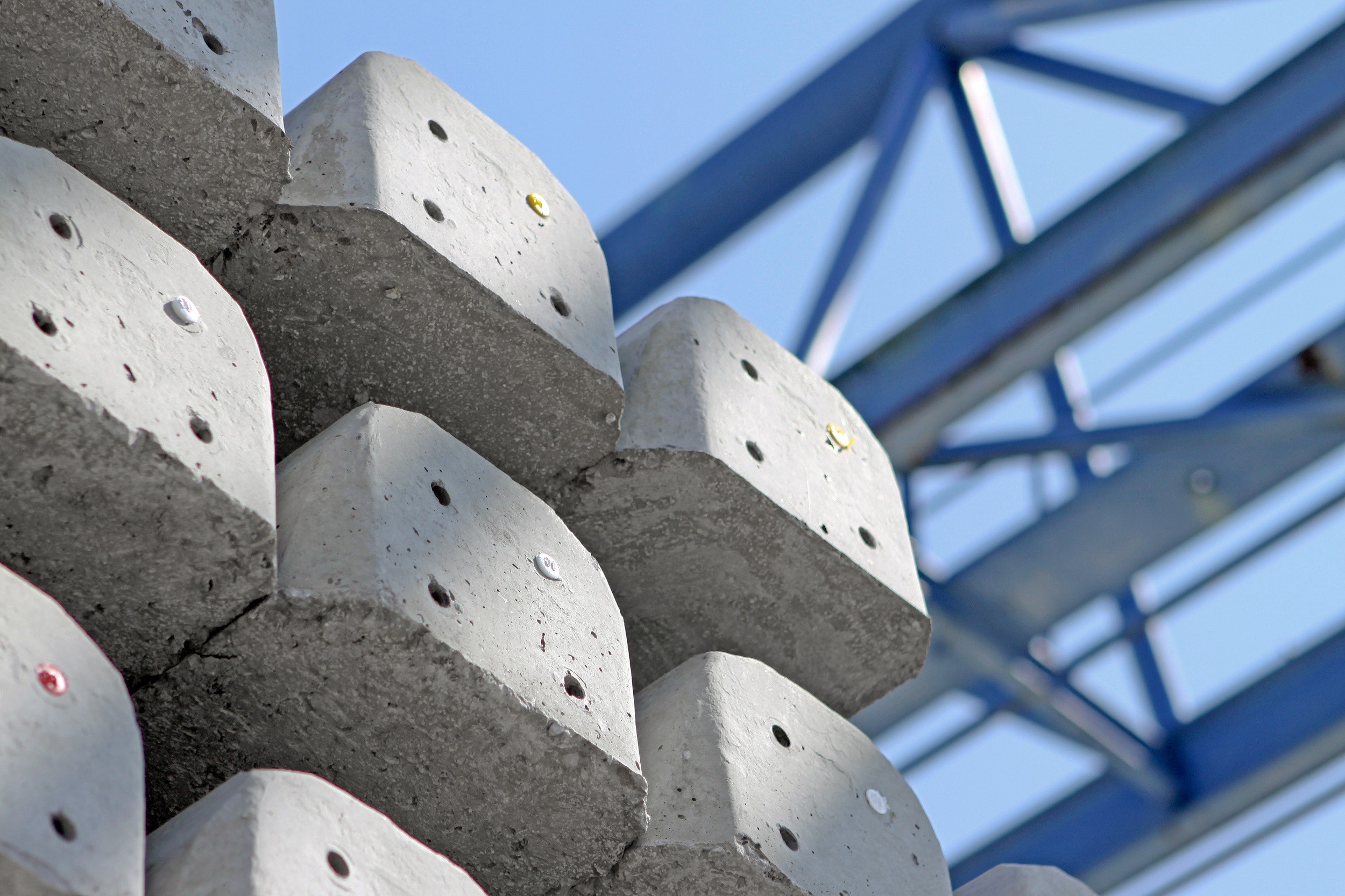 Concrete block in a construction site