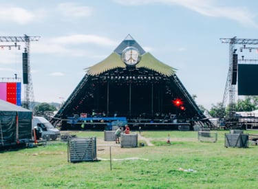 A festival terrain with a big tent which has been tested for safety by Vinçotte