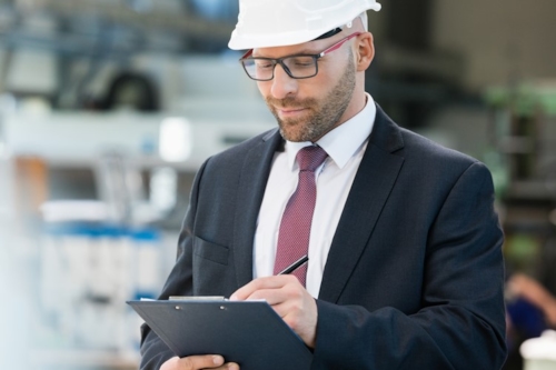 Inspector on the work floor