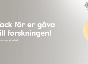 Banner med texten Tack för en gåva till forksningen! Från Hjärt-Lungfonden.