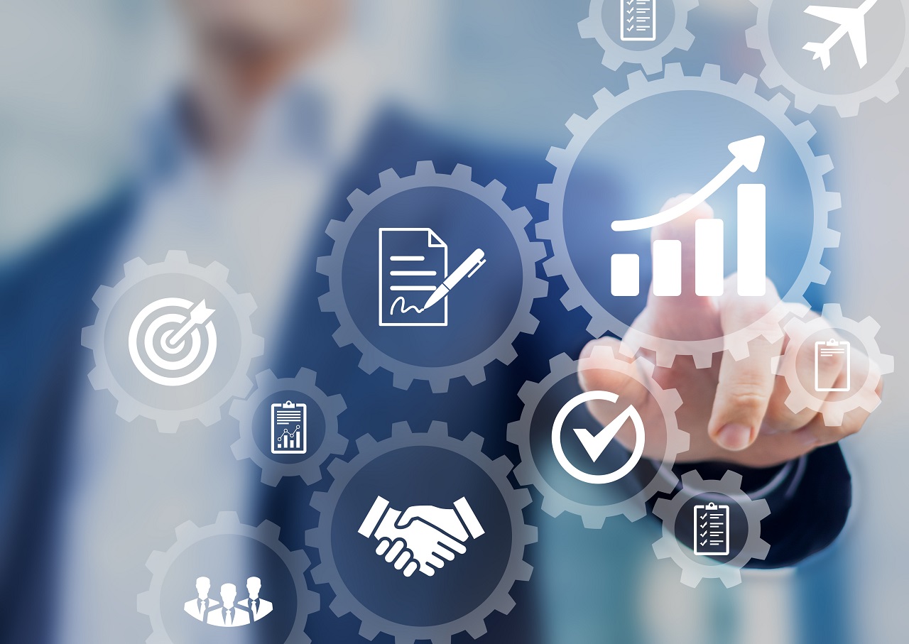 商务男士点触业务图标