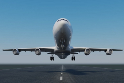 Aircraft approaching a landing strip