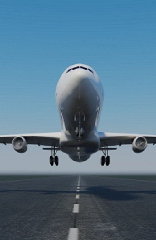 Aircraft approaching a landing strip