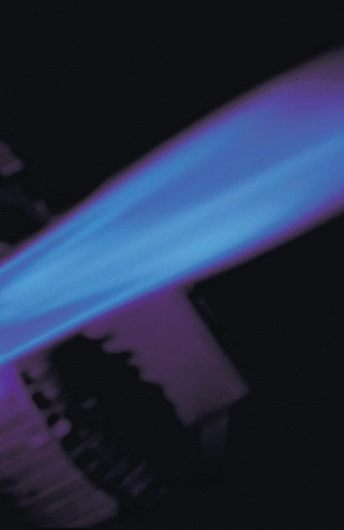 Blue flame coming out of a gas appliance during testing