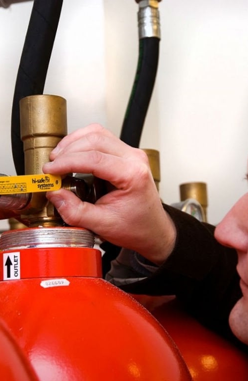 Extinguishing gas system inspection