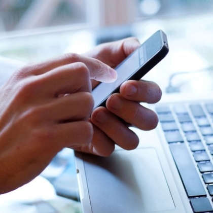 Aan het werk met mobiel