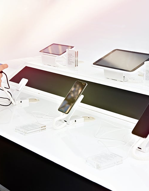 Consumer following products in store