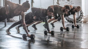 Men and women doing sports