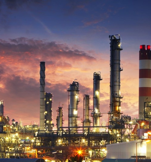 Oil refinery factory