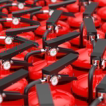 Rode kleine brandblussers