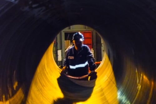 Spiegellasser in uitsnede