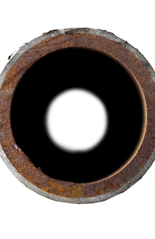 Korrosionsproblem visas ofta som ytlig rost på objekt som panntuber av metall.