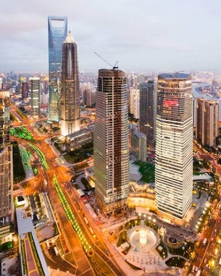 Aireal photo of the Shanghai skyline