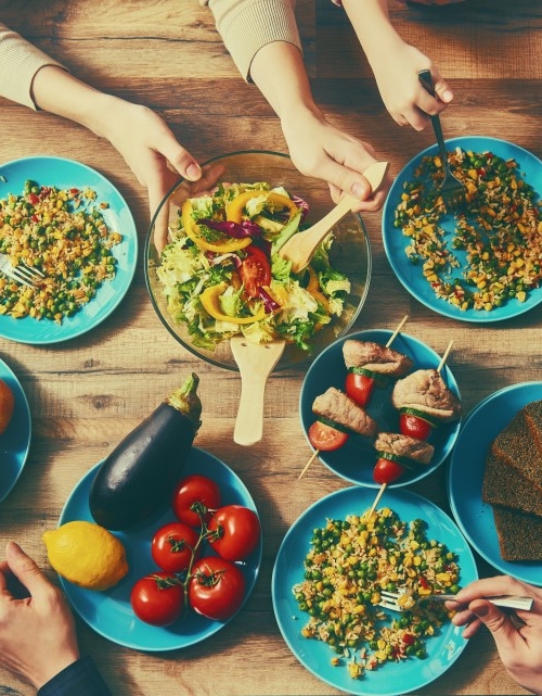 table of varied food