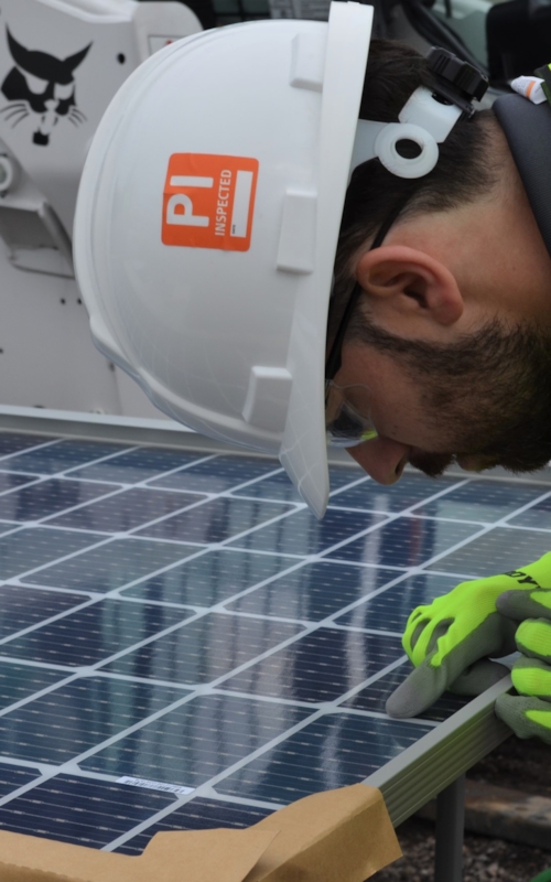 inspection of a solar pannel, post-shippement
