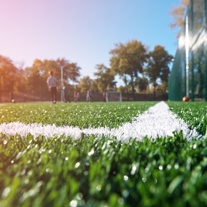 Voetbalveld in de zon