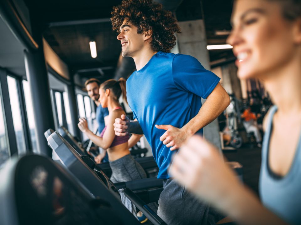 Men and women doing sports