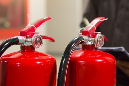 Rode kleine brandblussers