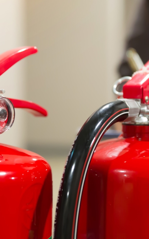 Rode kleine brandblussers