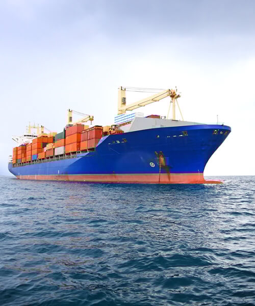 Container ship for import and trade