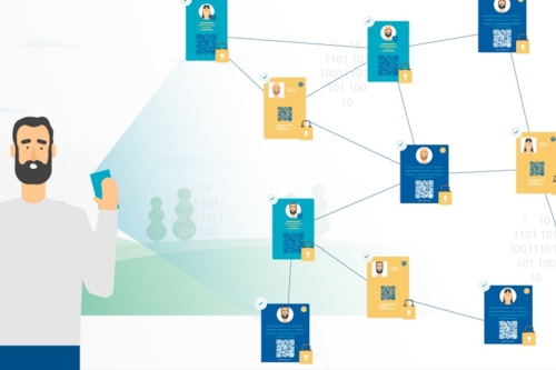 Illustratie uitgifte e-licenties