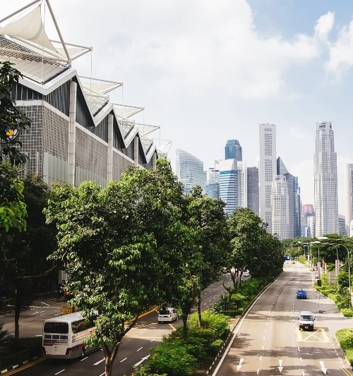 Big city with lots of greenery