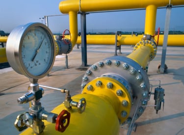 Yellow gas pressure gauge