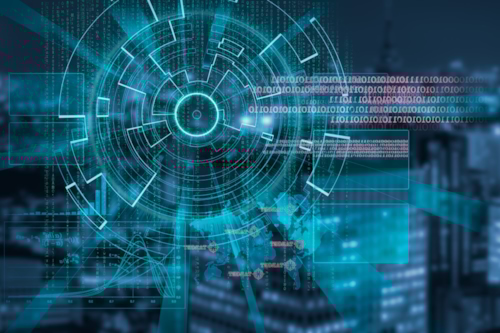 Een geïllustreerd digitaal oog