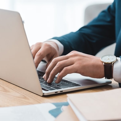 A man working on his laptop