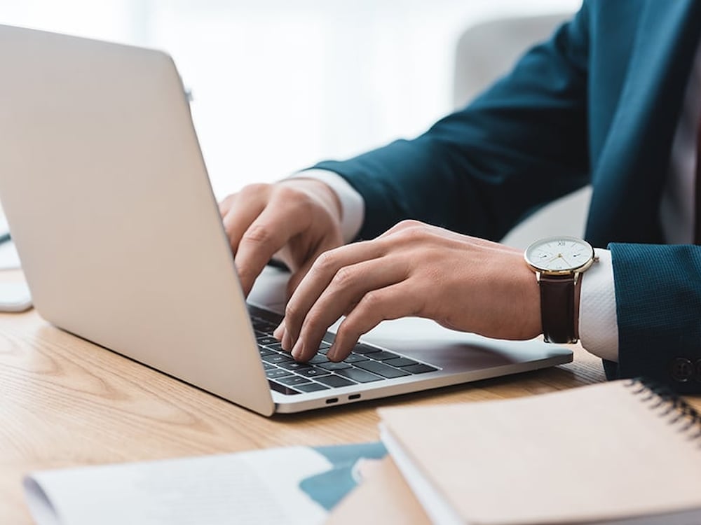 A man working on his laptop