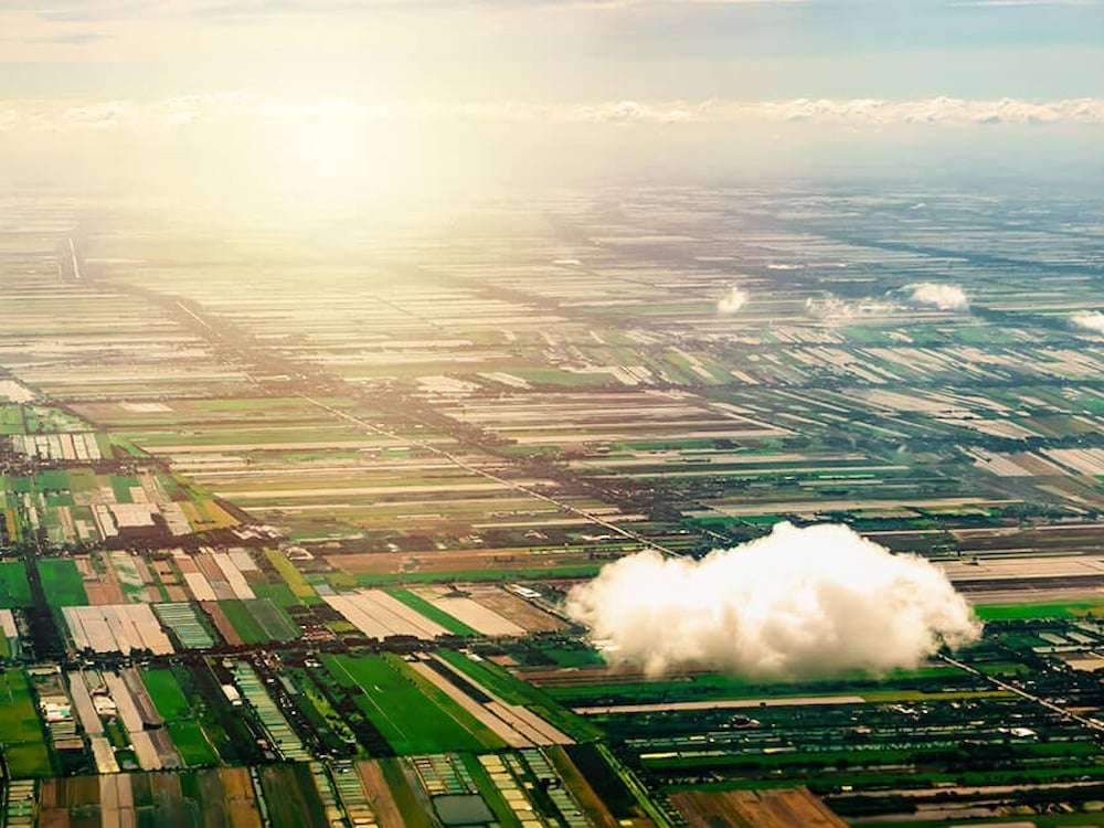 A cloud over the countryside