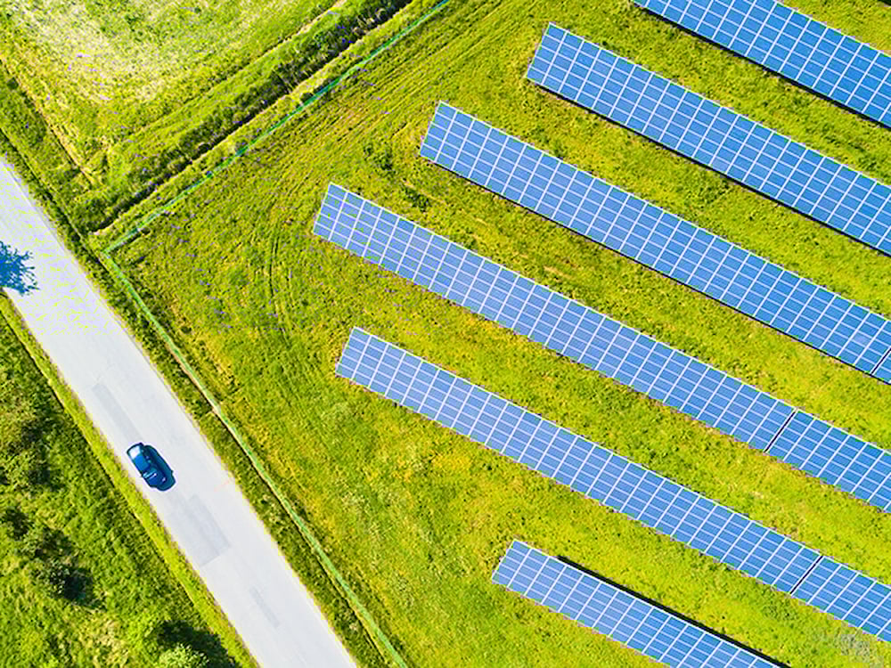 Park met zonnepanelen