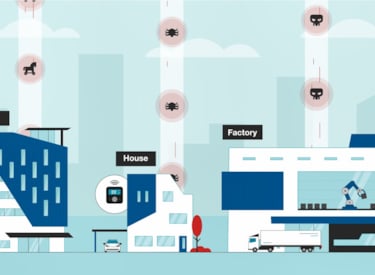 Illustration cyber attack on factory