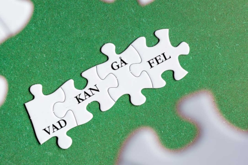 Pusselbitar som visar texten: Vad kan gå fel?