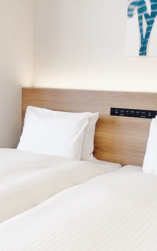 clean and inspected Twin Bedroom in a hotel